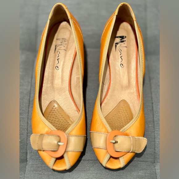 Milano leather wedge heel with peep toe - Picture 3 of 6